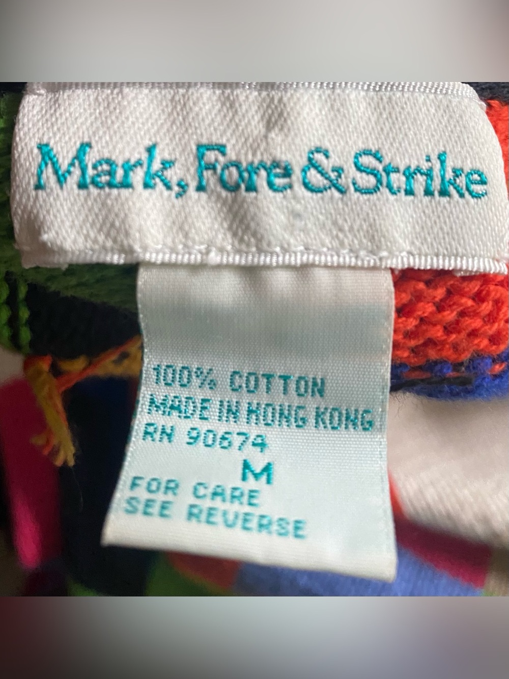 Mark,Fore & Strike. Vintage Multicolor Checkerboard Zip-Front Women’s Sweater - Picture 5 of 5